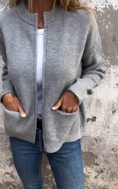 Amelita - Cardigan in cotone con zip