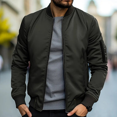Hayes | Giacca Bomber Elegante da Uomo in Pelle Resistente al Vento-6
