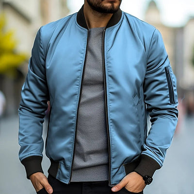 Hayes | Giacca Bomber Elegante da Uomo in Pelle Resistente al Vento-4