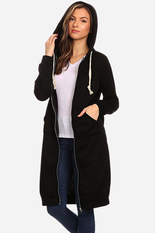 Lucia | Felpa con cappuccio con zip lunga