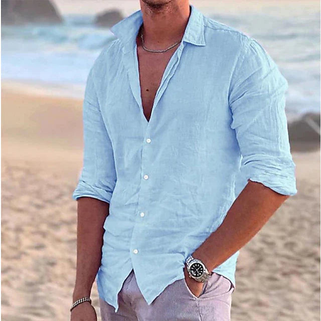Variant image for Zander Camicia da Uomo - Lino e Cotone, Casual Estivo-13