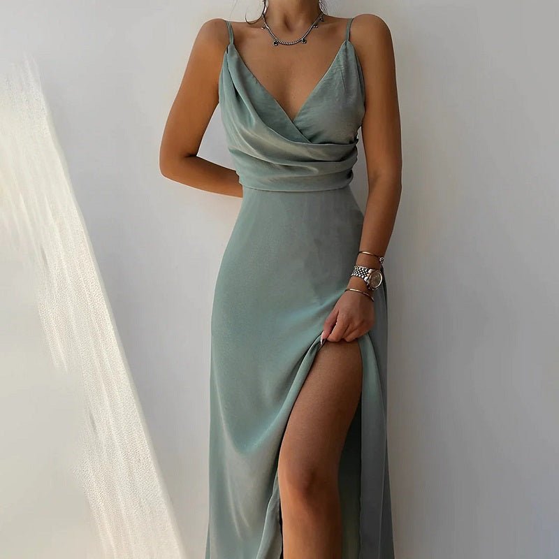 Variant image for Callie Vestito Lungo Elegante – Scollo a V con Fessura, Abito Lungo Cerimonia-4