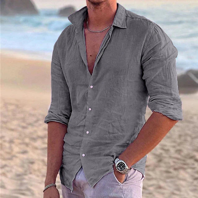 Variant image for Zander Camicia da Uomo - Lino e Cotone, Casual Estivo-19