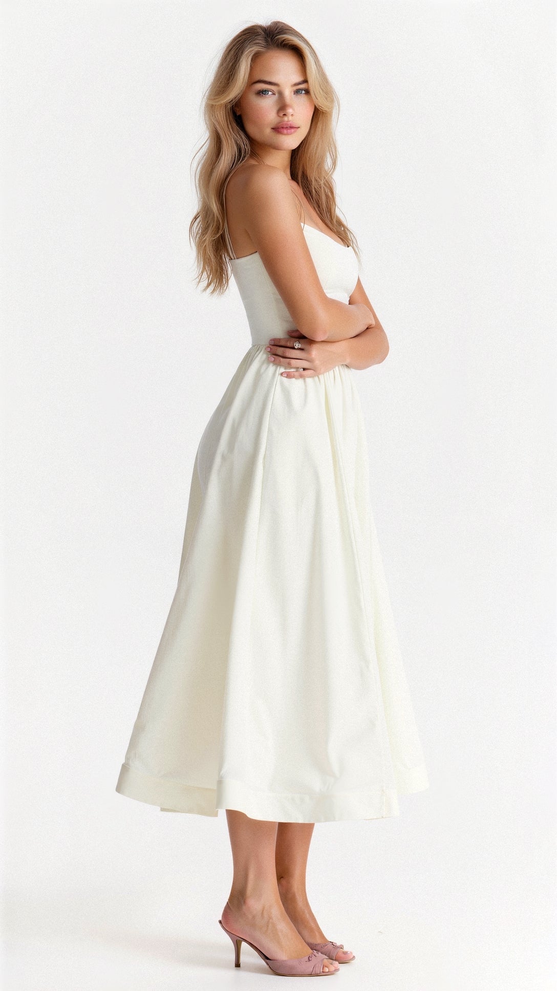 Tamara | Abito Midi Cerimonia Elegante Senza Spalla 5