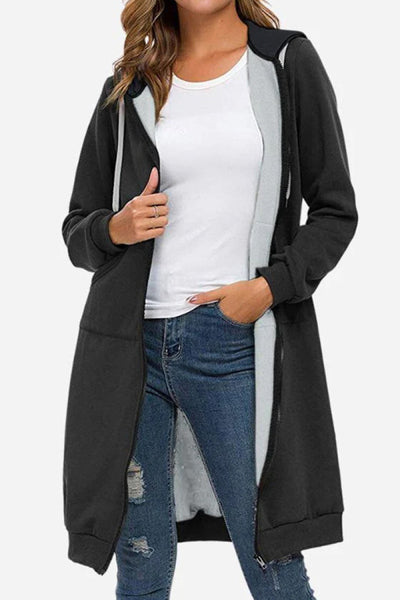 Lucia | Felpa con cappuccio con zip lunga
