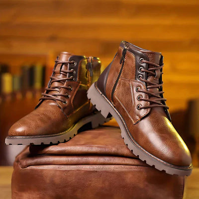 Knox | Stivali Donna in Pelle Robusti Allacciati con Suola Rinforzata 2