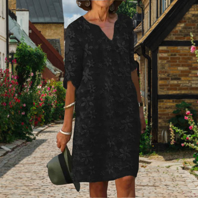 Variant image for Abito Elegante Amber Donna - Design Floreale, Scollo a V, Abiti Cerimonia Donna-9
