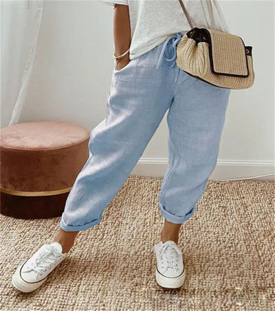 Noora | Pantaloni eleganti in misto cotone e lino