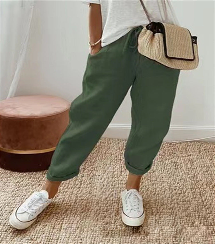 Noora | Pantaloni eleganti in misto cotone e lino