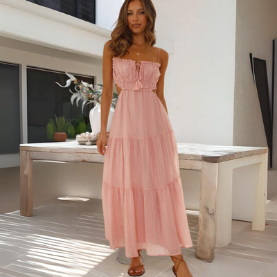 Daniella | Abito midi con spalline sottili