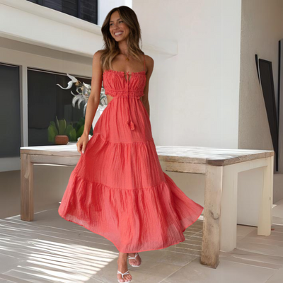 Daniella | Abito midi con spalline sottili