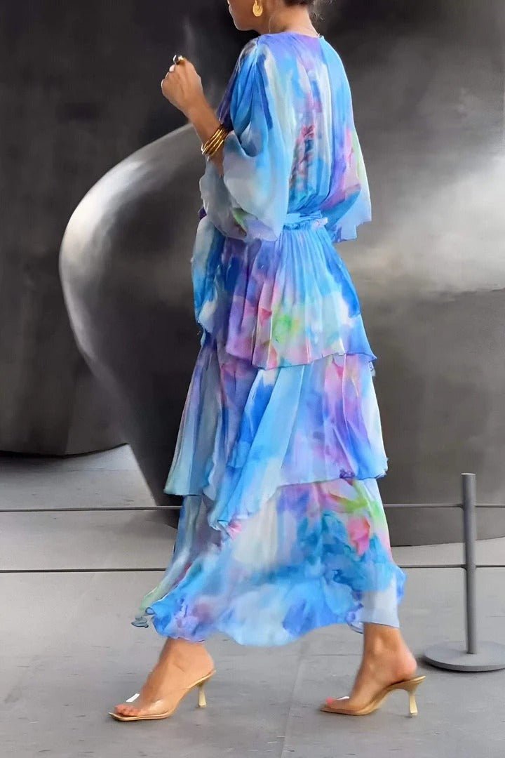 Sarina | Abito Lungo Estivo - Chiffon Multicolore-3
