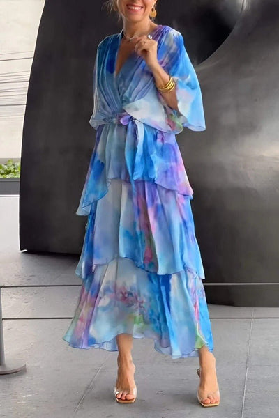 Sarina | Abito Lungo Estivo - Chiffon Multicolore-2