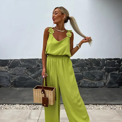 Oriana | Tuta senza maniche con gambe larghe