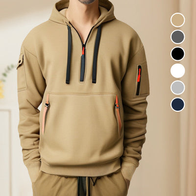 Adriano | Felpa con cappuccio e mezza zip