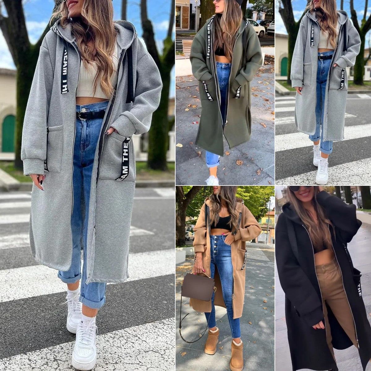 Fiorella | Cappotto lungo con cappuccio
