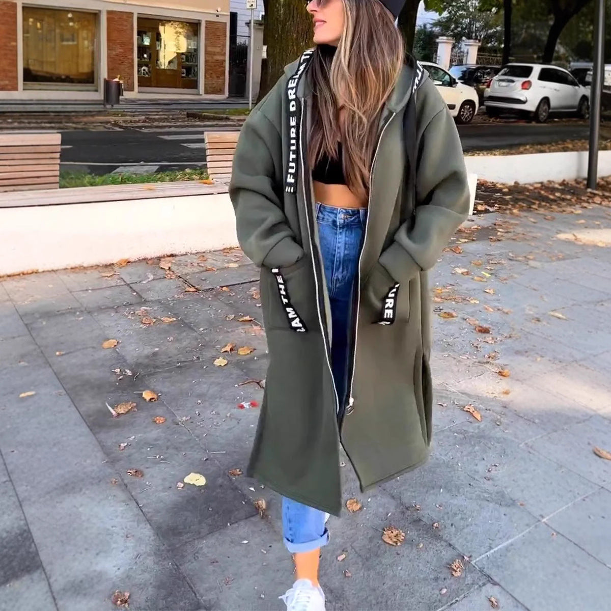 Fiorella | Cappotto lungo con cappuccio