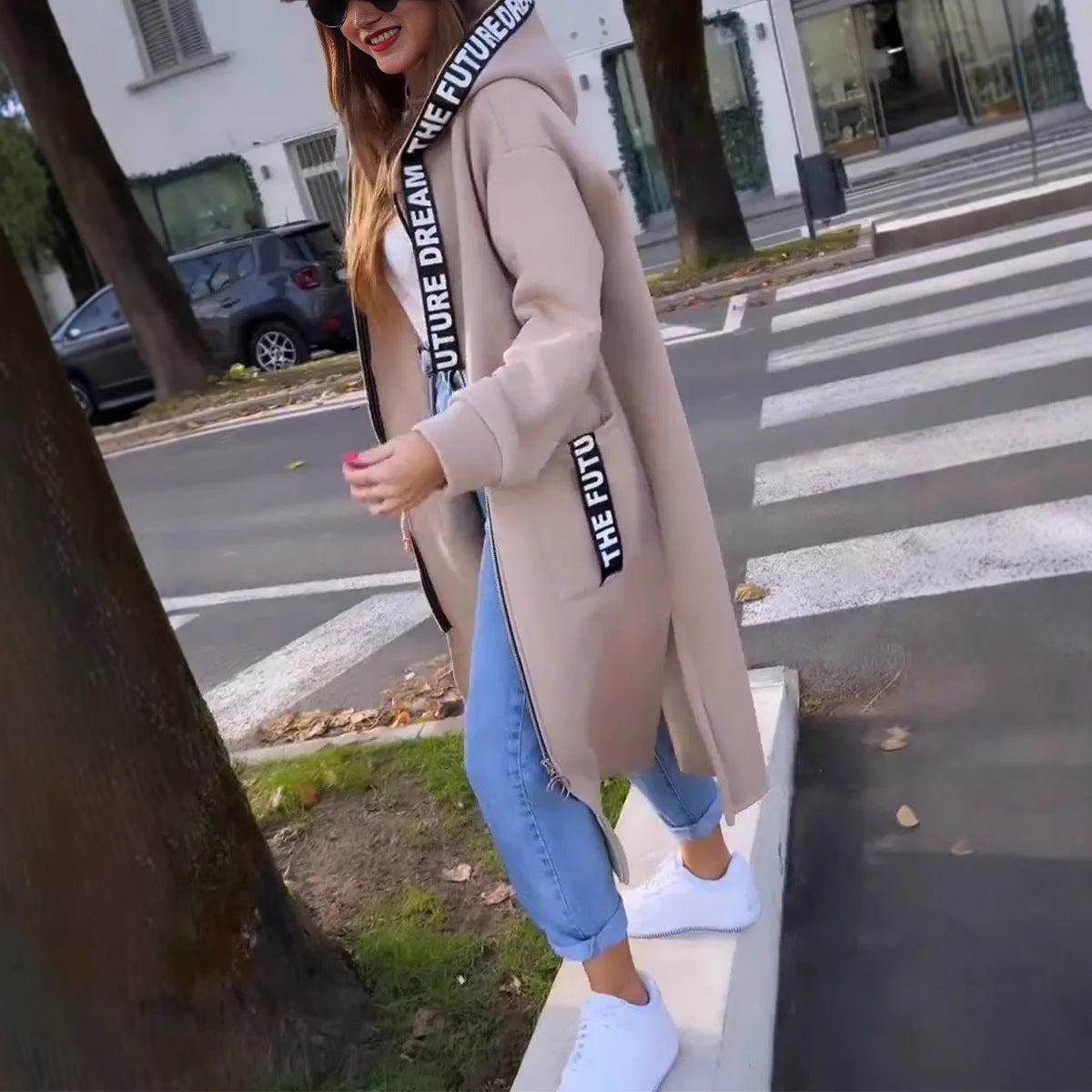 Fiorella | Cappotto lungo con cappuccio