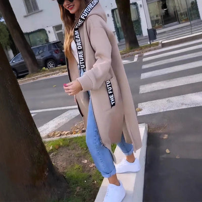 Fiorella | Cappotto lungo con cappuccio