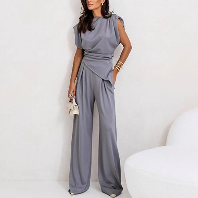 Variant image for Chloë | Set Elegante a Due Parti con Top Drappeggiato e Pantaloni a Vita Alta-16