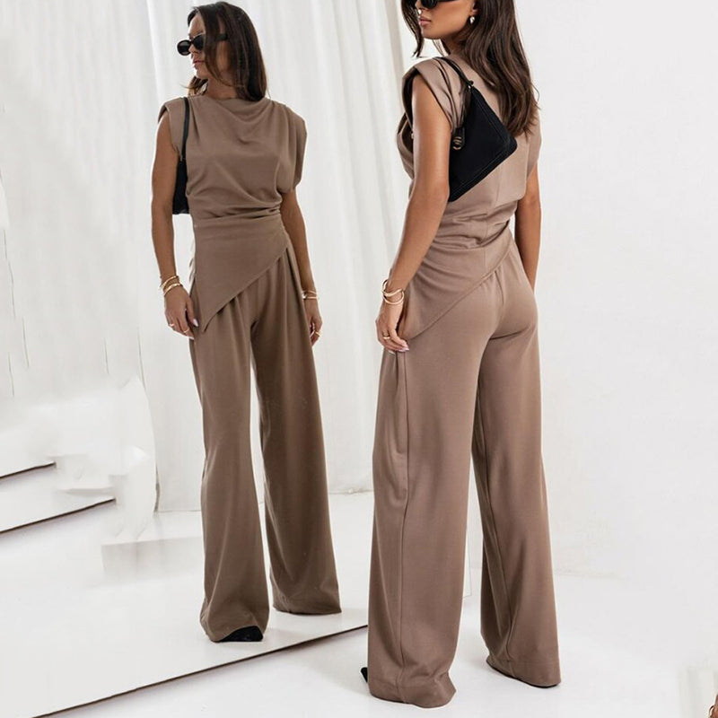 Chloë | Set Elegante a Due Parti con Top Drappeggiato e Pantaloni a Vita Alta 2