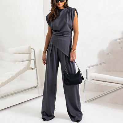 Chloë | Set Elegante a Due Parti con Top Drappeggiato e Pantaloni a Vita Alta 5