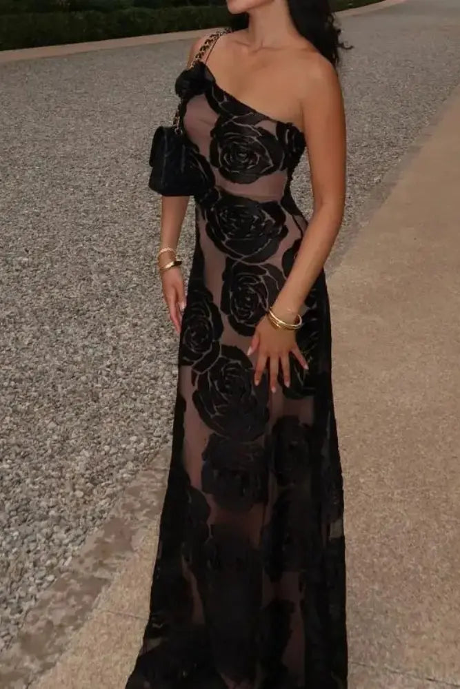 Elisa | Abito in maglia floreale