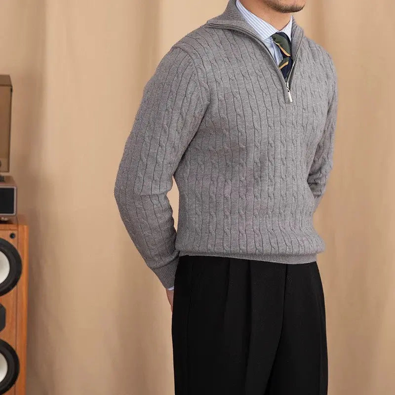 Alessio | Maglione a maglia con scollo a zip