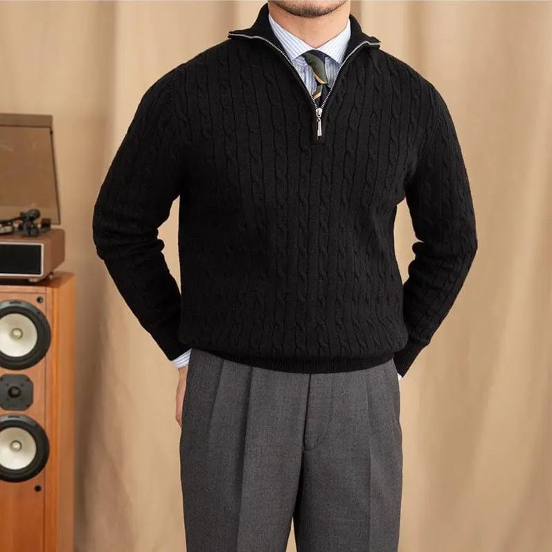 Alessio | Maglione a maglia con scollo a zip