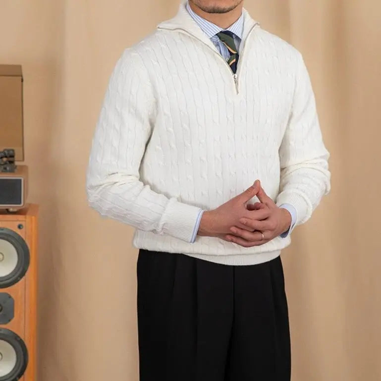 Alessio | Maglione a maglia con scollo a zip