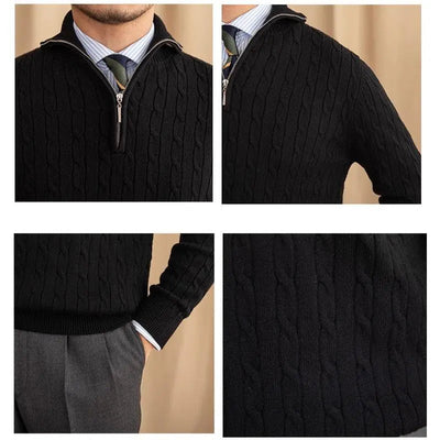 Alessio | Maglione a maglia con scollo a zip