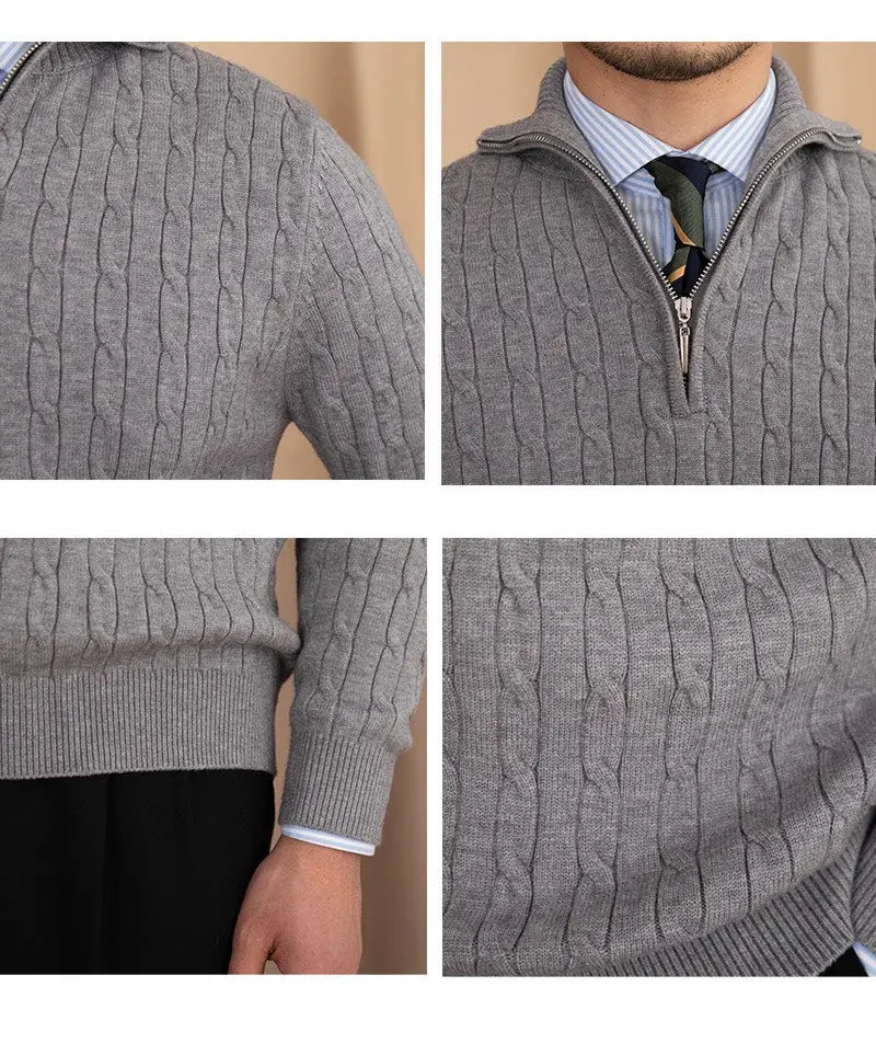 Alessio | Maglione a maglia con scollo a zip