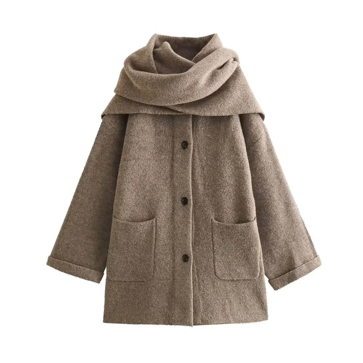 Dania | Cappotto in maglia con sciarpa