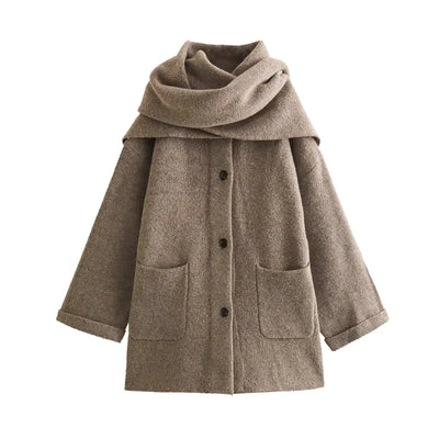 Dania | Cappotto in maglia con sciarpa